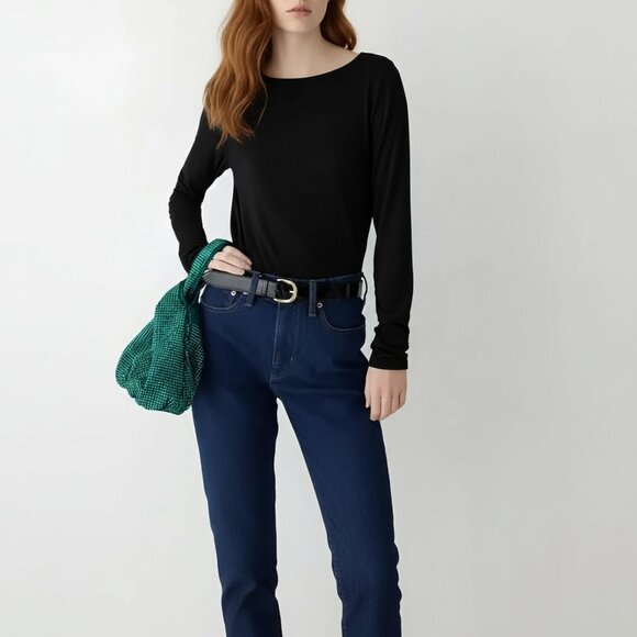 J.Crew FormKnit Open-Back Velvet Tie Top in Black M NWT 90s - Picture 3 of 12